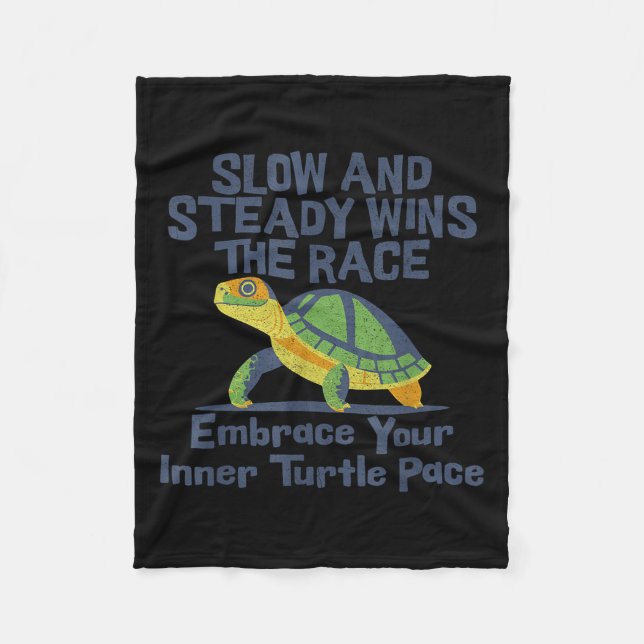 Slow Steady Wins The Race Inner Turtle Pace Funny  Fleecedecke (Vorderseite)