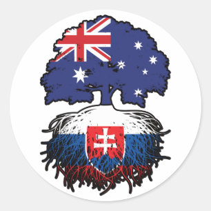 Slowakei - Australisches Australien Tree Roots Runder Aufkleber