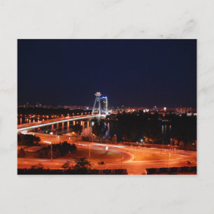 Slowakei - Bratislava - Die Brücke bei Nacht Postkarte