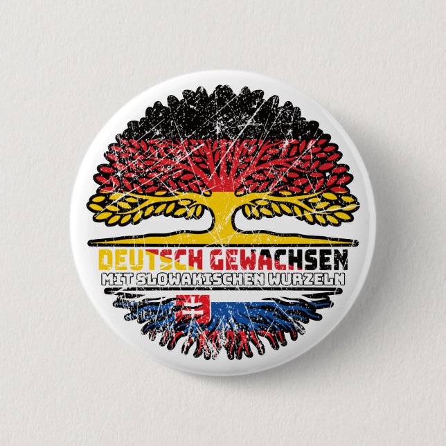 Slowakei Deutsch Deutschland Baum Button (Vorderseite)