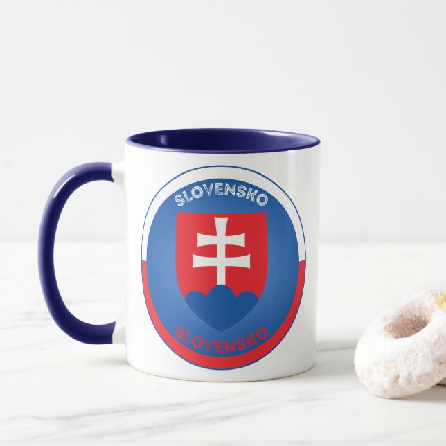 Slowakei-Erbe-Emblem Tasse (Mit Donut)