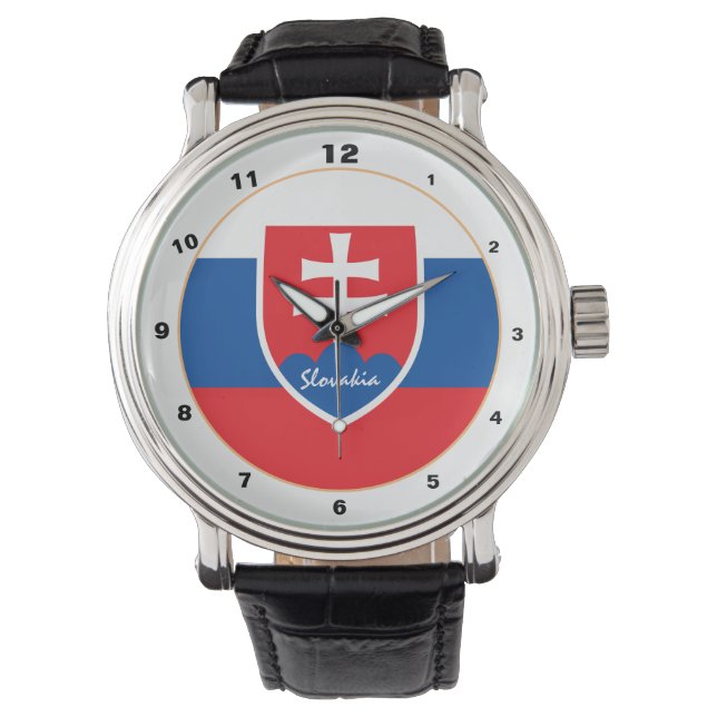 Slowakei Flag & Slowakei trendy fashion /design Armbanduhr (Vorderseite)