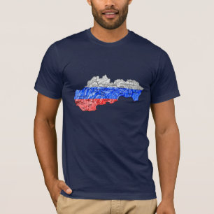 Slowakei Flagcolor-Karte-T - Shirt