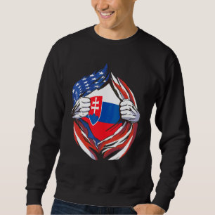 Slowakei-Flagge Amerikanisch Stolz Auf Mein Slowak Sweatshirt