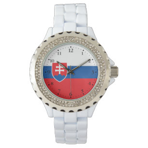 Slowakei-Flagge Armbanduhr