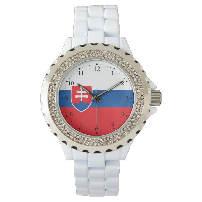 Slowakei-Flagge Armbanduhr (Vorderseite)