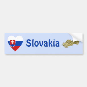 Slowakei-Flagge Herz + Karte Aufkleber Autoaufkleber