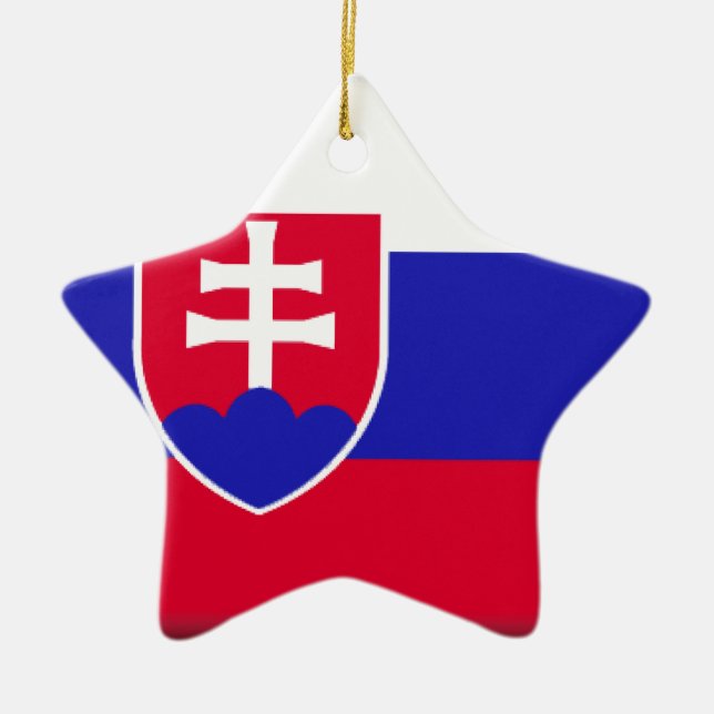 Slowakei-Flagge Keramik Ornament (Vorne)