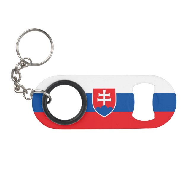 Slowakei-Flagge Mini Flaschenöffner (Vorderseite (Horizontal))