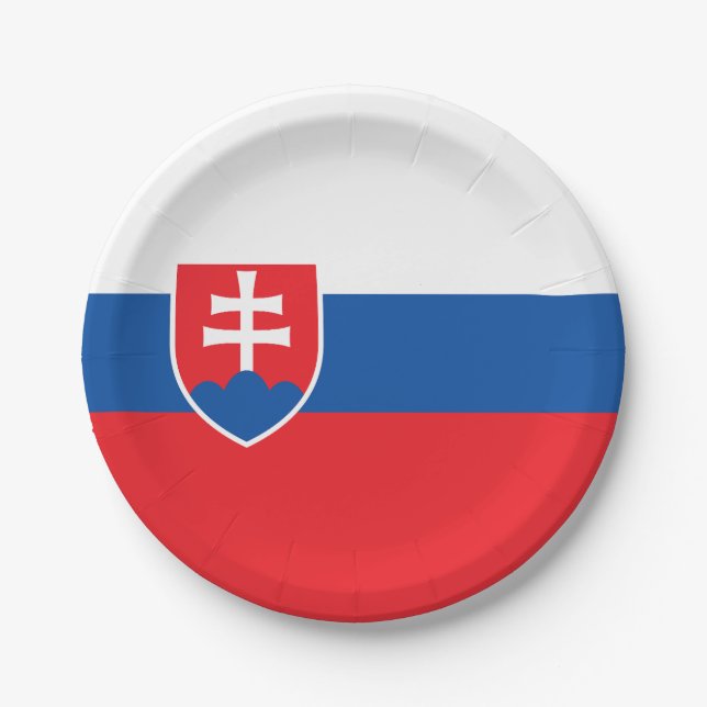 Slowakei-Flagge Pappteller (Vorderseite)