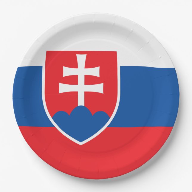 Slowakei-Flagge Pappteller (Vorderseite)