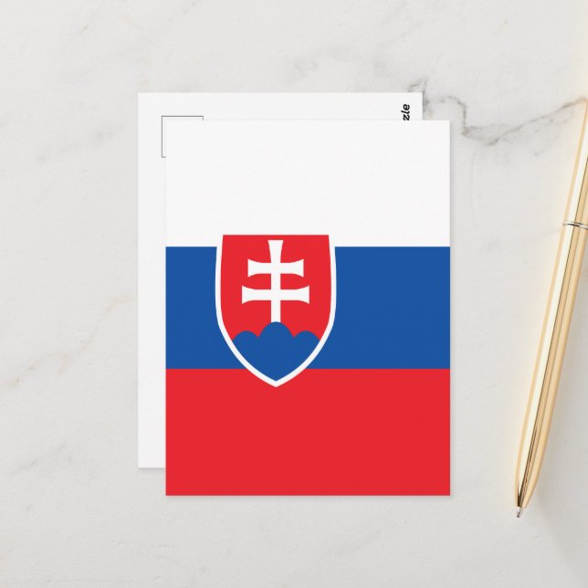 Slowakei-Flagge Postkarte (Vorderseite/Rückseite Beispiel)
