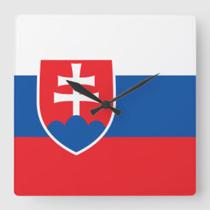 Slowakei-Flagge Quadratische Wanduhr