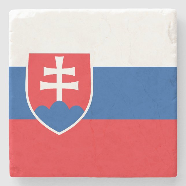 Slowakei-Flagge Steinuntersetzer (Vorderseite)