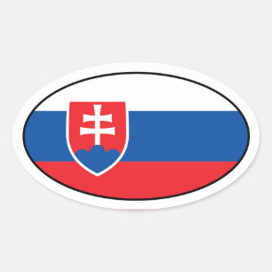 Slowakei-Flaggen-Oval-Aufkleber Ovaler Aufkleber