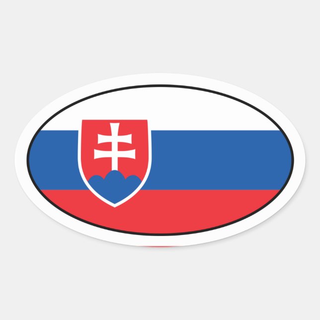 Slowakei-Flaggen-Oval-Aufkleber Ovaler Aufkleber (Vorderseite)