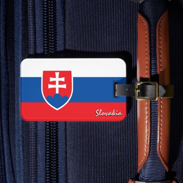 Slowakei Gepäckmarken, patriotische slowakische Fl Gepäckanhänger (Vorderseite Insitu 4)