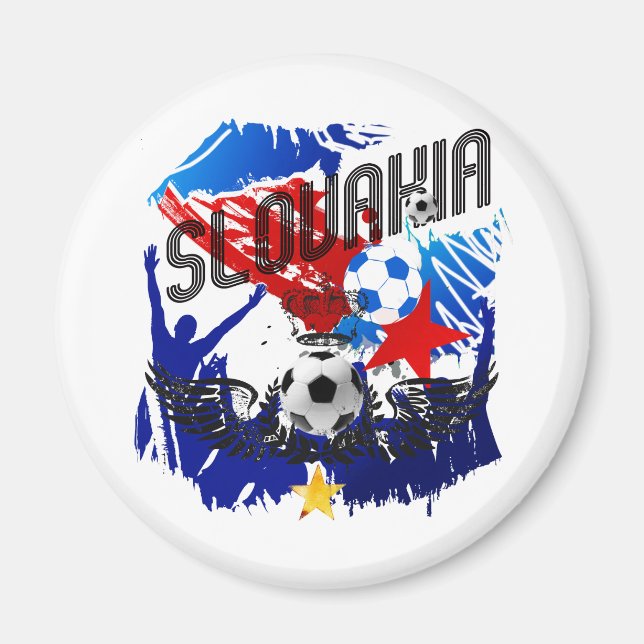 Slowakei Grunge Fußball-Feierlichkeiten Geschenke Magnet (Vorne)