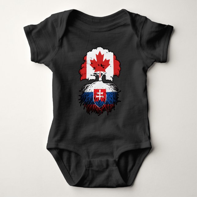 Slowakei - kanadische Baumrinde-Flagge für Kanada Baby Strampler (Vorderseite)