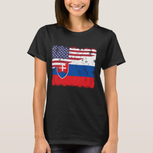 Slowakei Pride slowakische amerikanische Flagge Ro T-Shirt