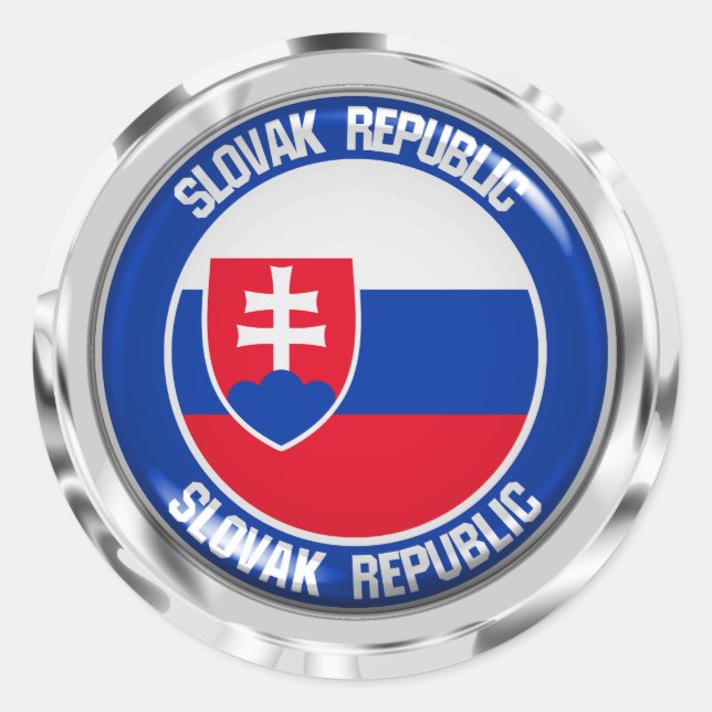 Slowakei-RundEmblem Runder Aufkleber (Vorderseite)