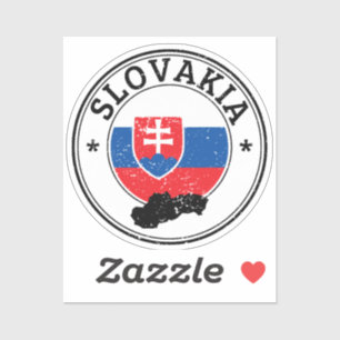 Slowakei Siegel Sticker Rundfahne für Laptop Book.