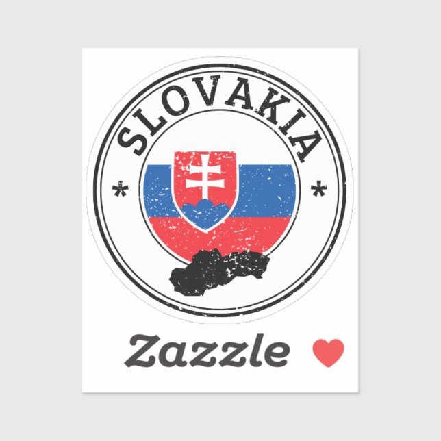 Slowakei Siegel Sticker Rundfahne für Laptop Book. (Blatt)