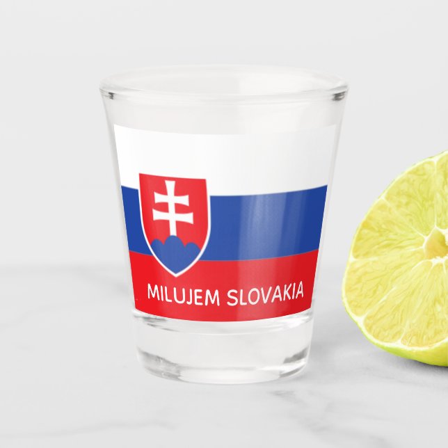 Slowakei Slowakische Flagge Emblem Europa Schnapsglas (Vorderseite)
