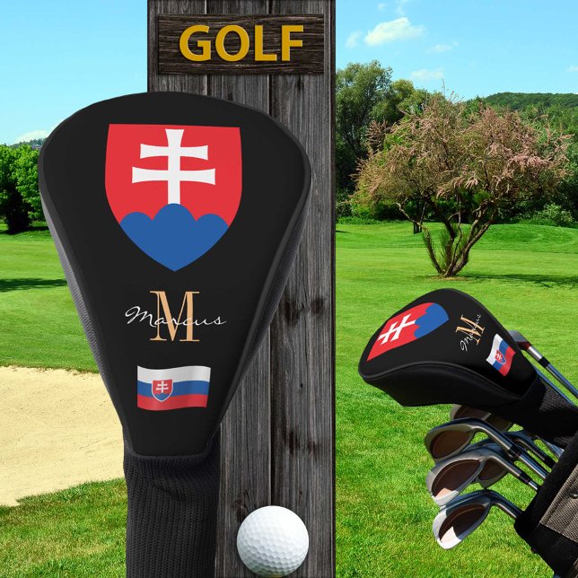 Slowakei und Flaggen - Mit Monogramm Golfklubs - A Golf Headcover (Von Creator hochgeladen)