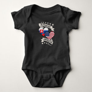 Slowakisch American Heart Flags Slowakei Amerika Baby Strampler