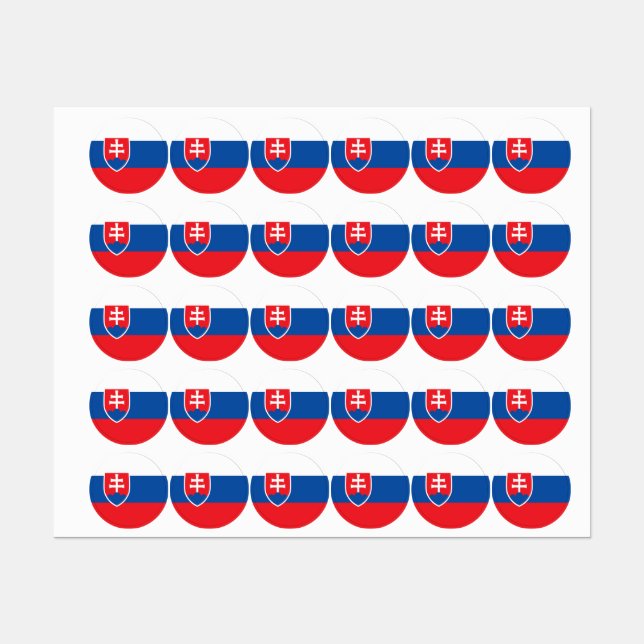 Slowakische Flagge Etiketten (Blatt)