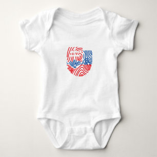 slowakische Flagge Fingerabdruck Baby Strampler
