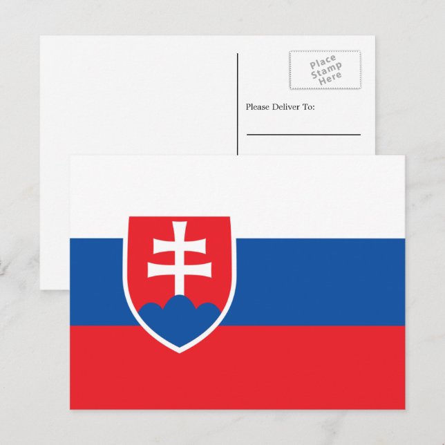 Slowakische Flagge, Flagge der Slowakei Postkarte (Vorne/Hinten)