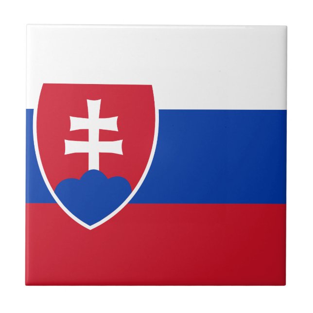 slowakische Flagge Fliese (Vorderseite)