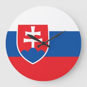 slowakische Flagge Große Wanduhr