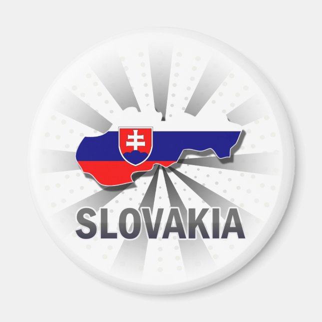 Slowakische Flagge Karte 2.0 Magnet (Vorne)