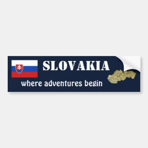 Slowakische Flagge + Karte Autoaufkleber