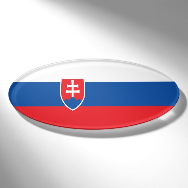 Slowakische Flagge Namenschild (Vorderseite)
