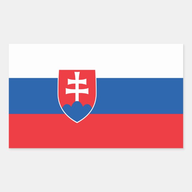 slowakische Flagge Rechteckiger Aufkleber (Vorderseite)