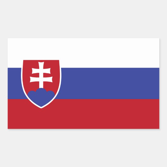slowakische Flagge Rechteckiger Aufkleber (Vorderseite)