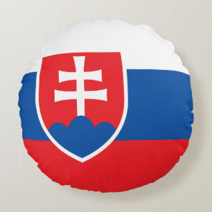 slowakische Flagge Rundes Kissen