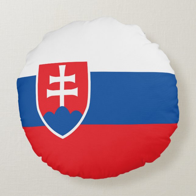 Slowakische Flagge Rundes Kissen (Rückseite)