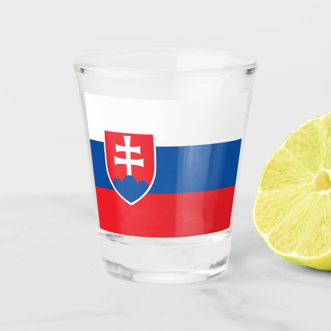 slowakische Flagge Schnapsglas (Vorderseite)