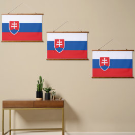 Slowakische Flagge Wandteppich Mit Holzrahmen