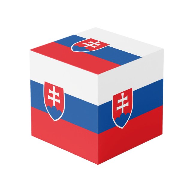 Slowakische Flagge Würfel (Vorderseite Schrägansicht)