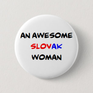 slowakische Frau, großartig Button