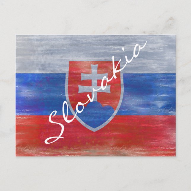 Slowakische Not leidende Flagge Postkarte (Vorderseite)
