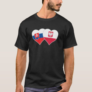 Slowakische Polnische Flagge Herz-Slowakei Polen T-Shirt