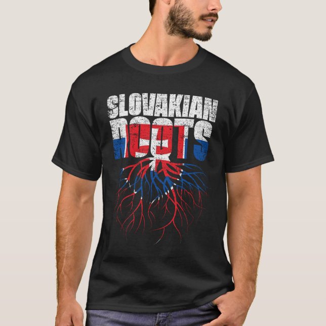 slowakische Roots-Flagge für das slowakische Kultu T-Shirt (Vorderseite)