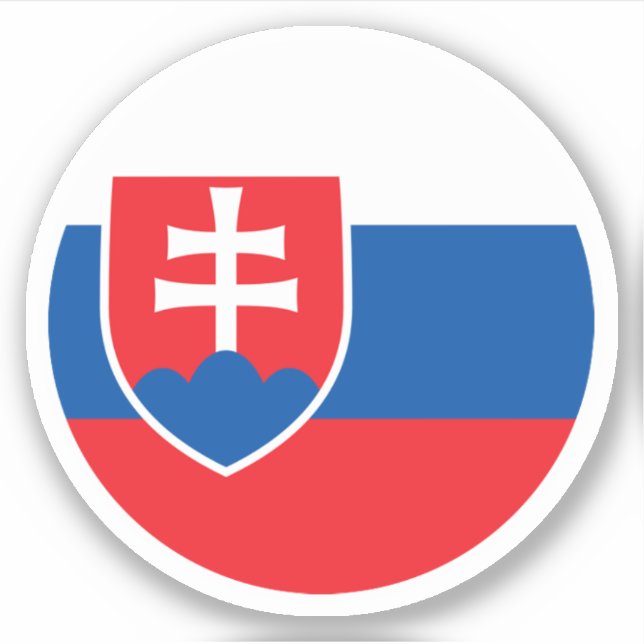 slowakischer Flaggenrundkleber Aufkleber (Vorderseite)